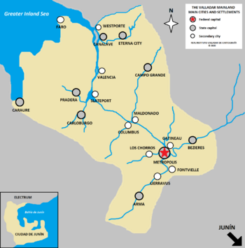Map of the Valladar Mainland
