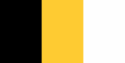 Vertical tricolor (black, gold, white).